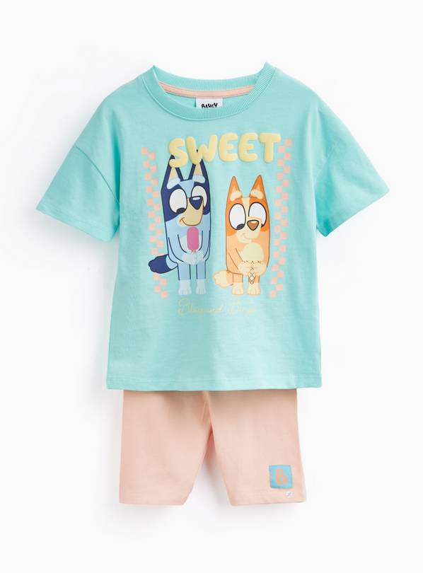 Blue Bluey Graphic T-Shirt & Cycle Shorts Set 3-4 years